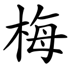 Čínsky znak strom slivka